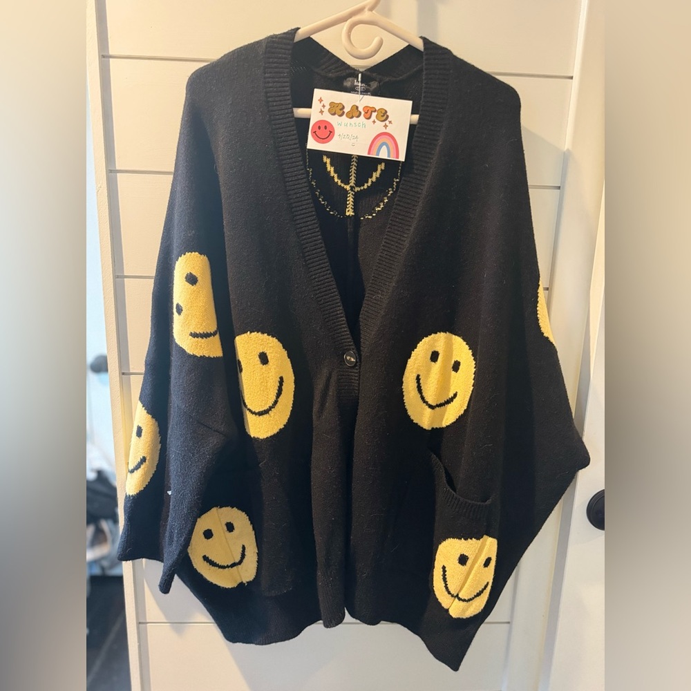 Dressed in Lala oversized smiley cardigan